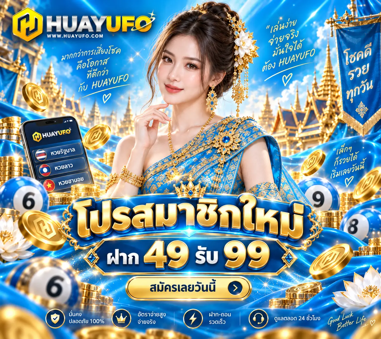 HUAYUFO เว็บแทงหวยยุคใหม่ ลุ้นรวยหลักล้าน จ่ายเต็มทุกยอด